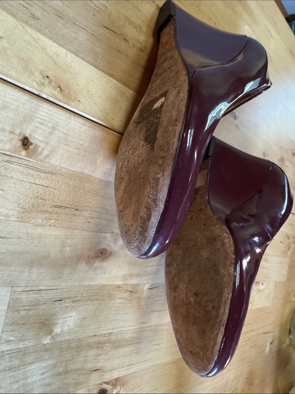 Coach Burgundy Patent Wedge Pumps